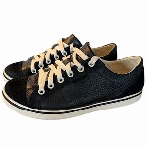 Crocs Hover Leather Sneakers Women's 7 Black Suede Leather Foam Lace Up 11950